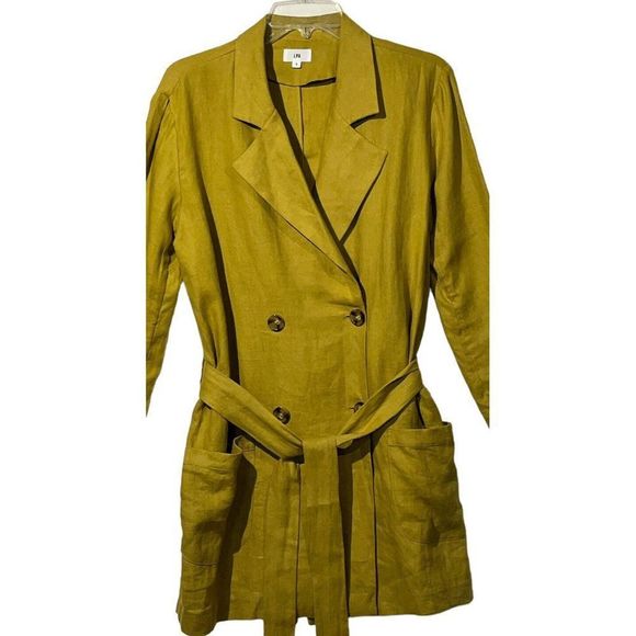 𝅺NEW LPA Mustard 100% Linen Blazer Jacket - Picture 7 of 12